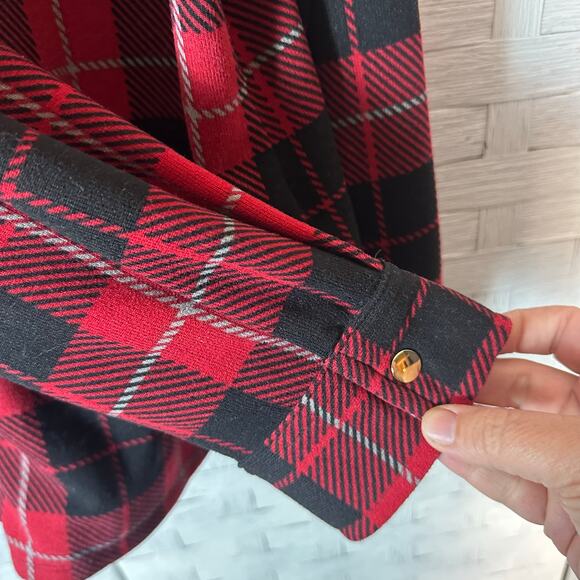 Quacker factory women’s zip up plaid sweater embroidered electric grandma - Picture 4 of 11